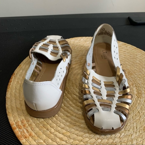 Jessica Brazil Made Leather Huarache Woven Sandals Size 7 - Picture 9 of 11